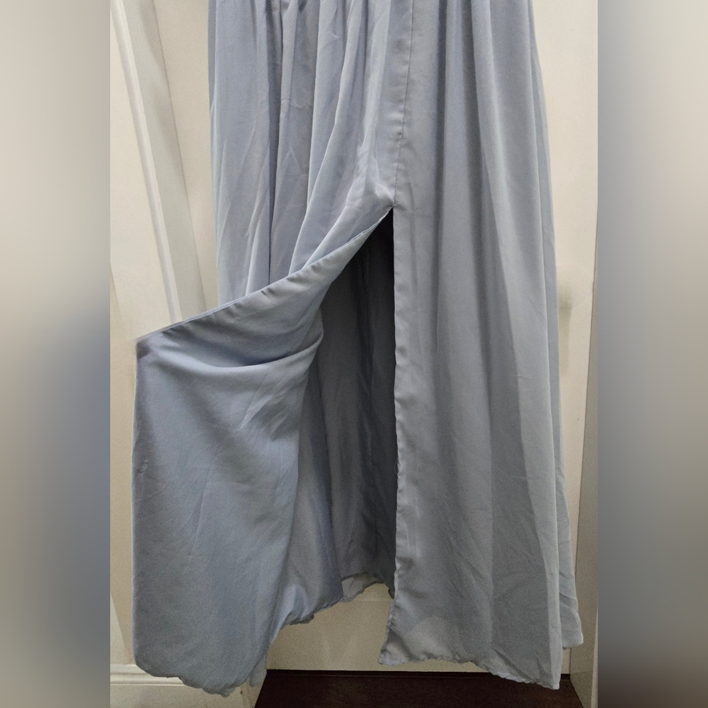 Dusty Blue Dress bridesmaid - with slit and pockets! - Picture 7 of 9
